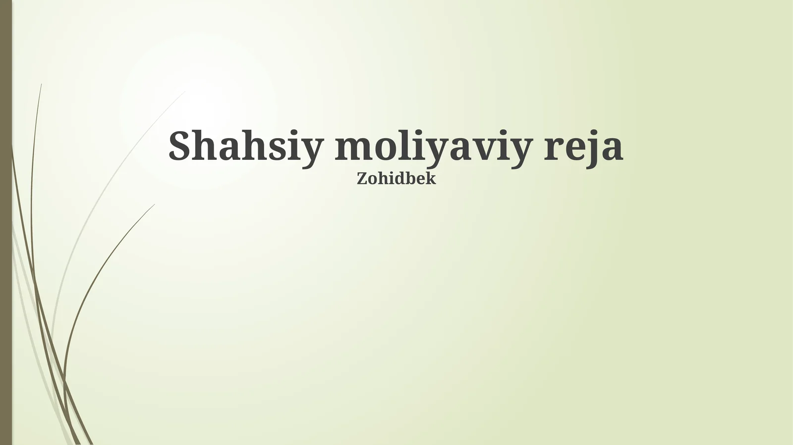 Shahsiy moliyaviy reja