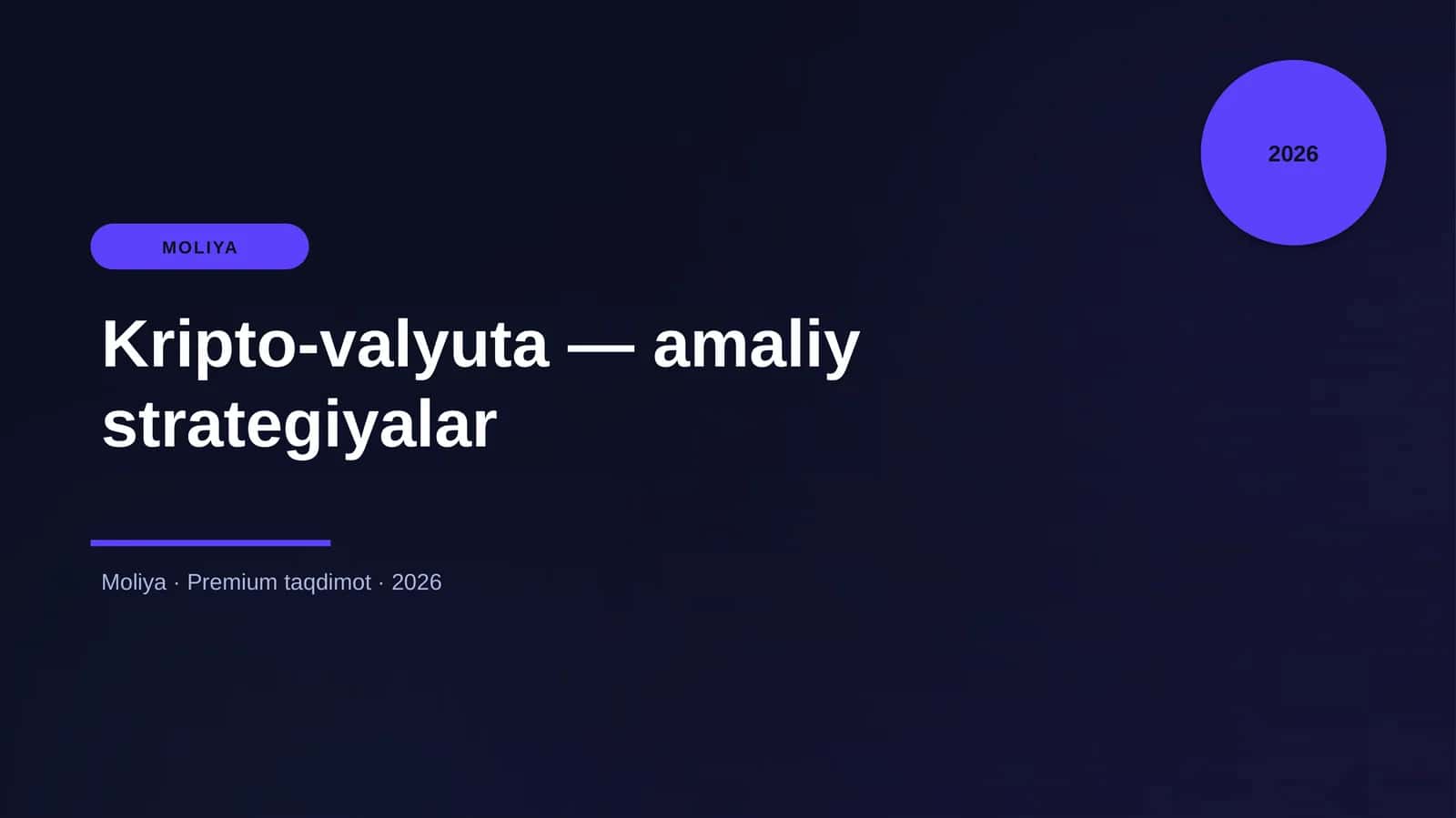 Kripto-valyuta — amaliy strategiyalar