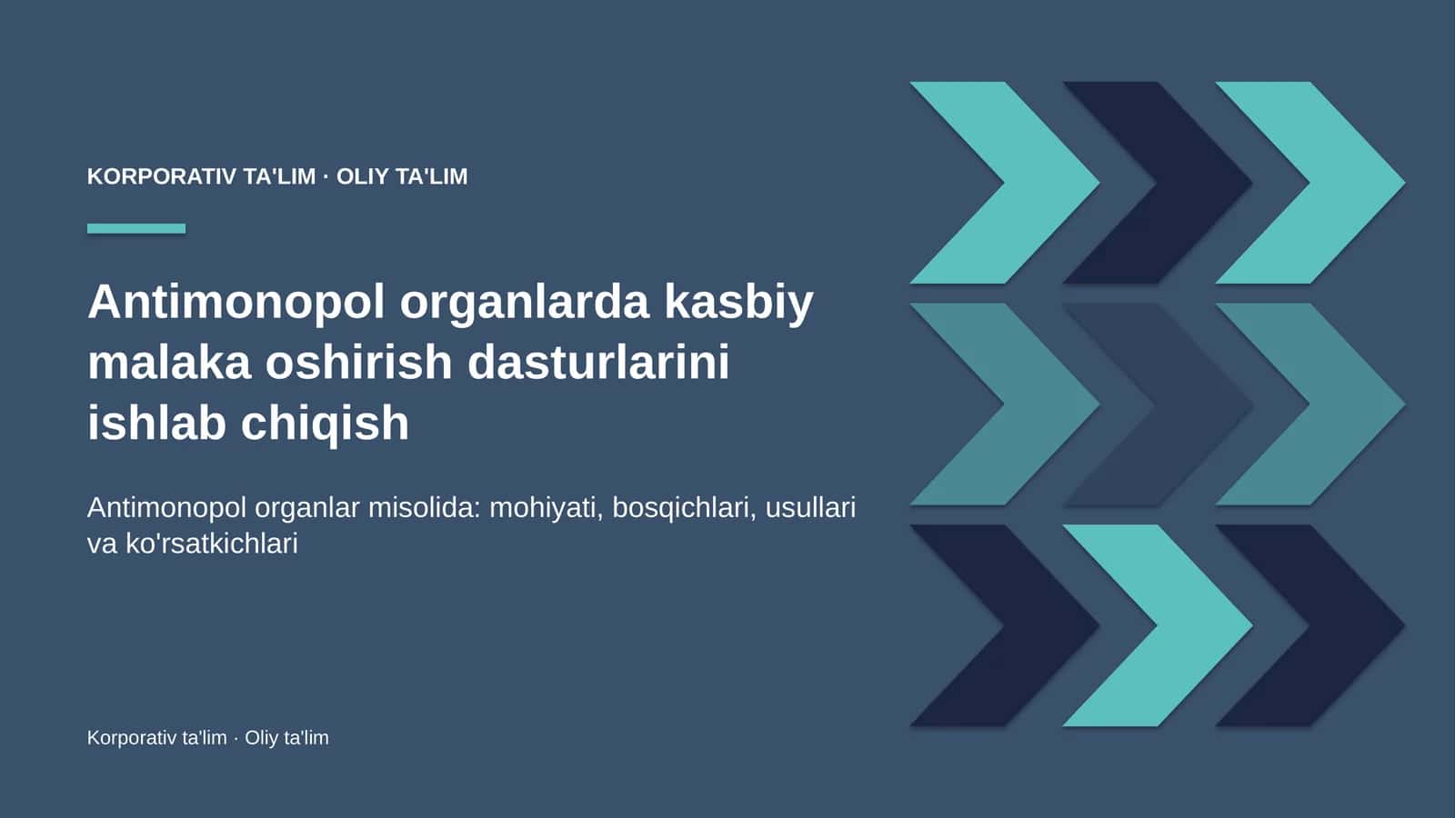 antimonopol organlarda kasbiy malaka oshirish dasturlarini ishlab chiqish 8646