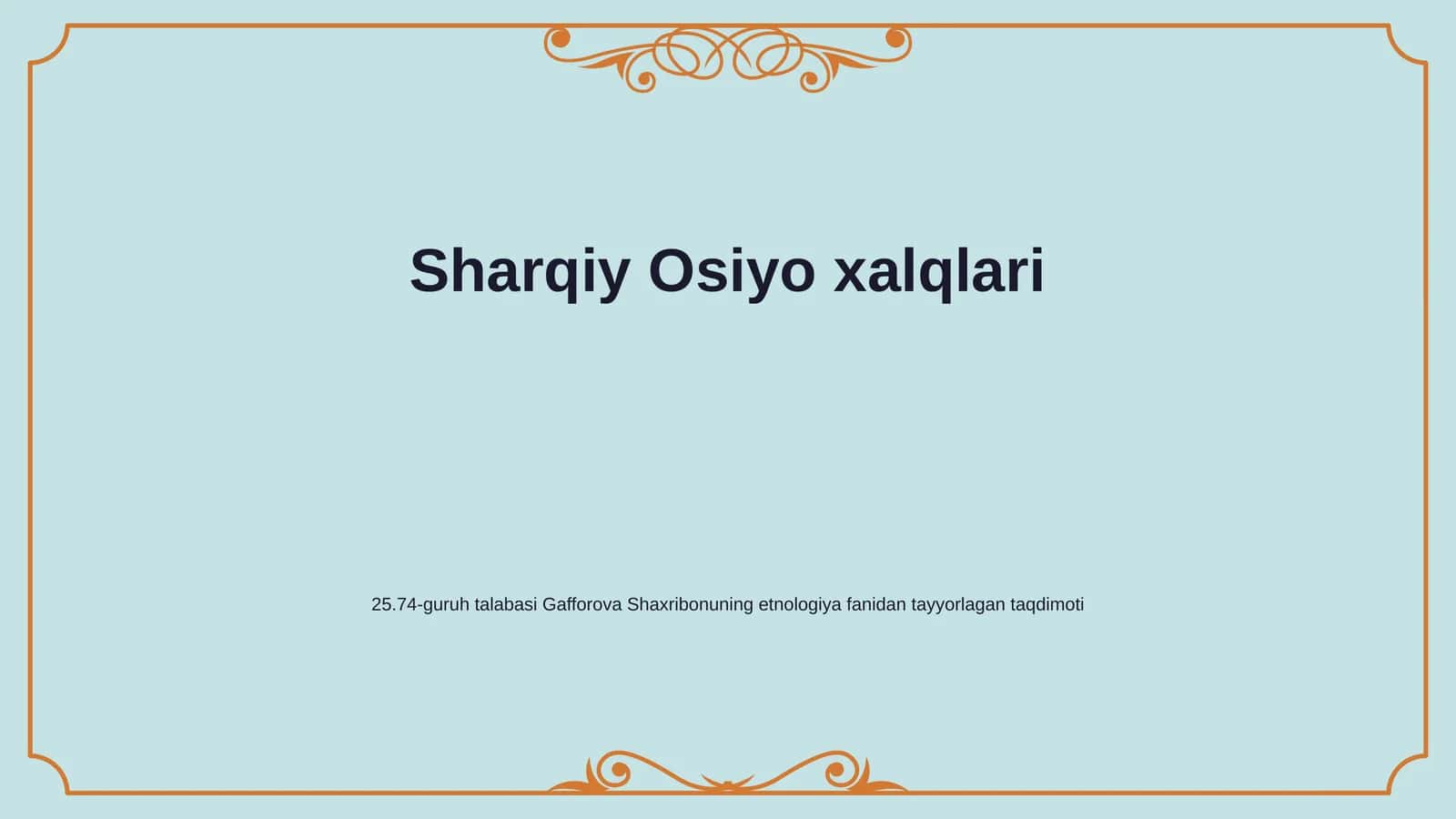Sharqiy Osiyo xalqlari