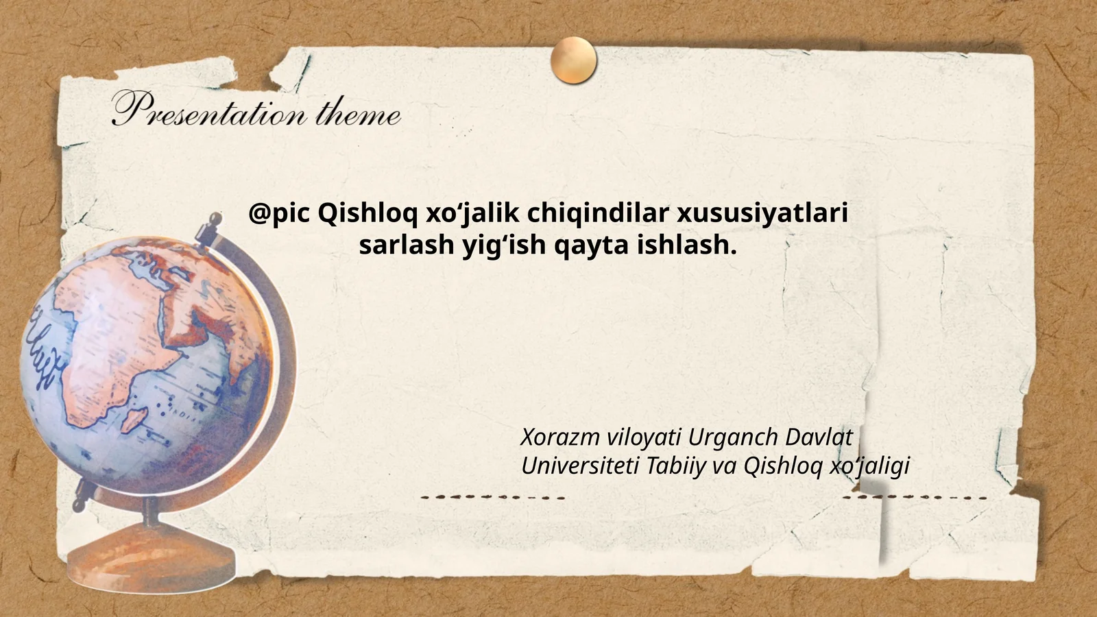 Qishloq xo‘jalik chiqindilar xususiyatlari sarlash yig‘ish qayta ishlash