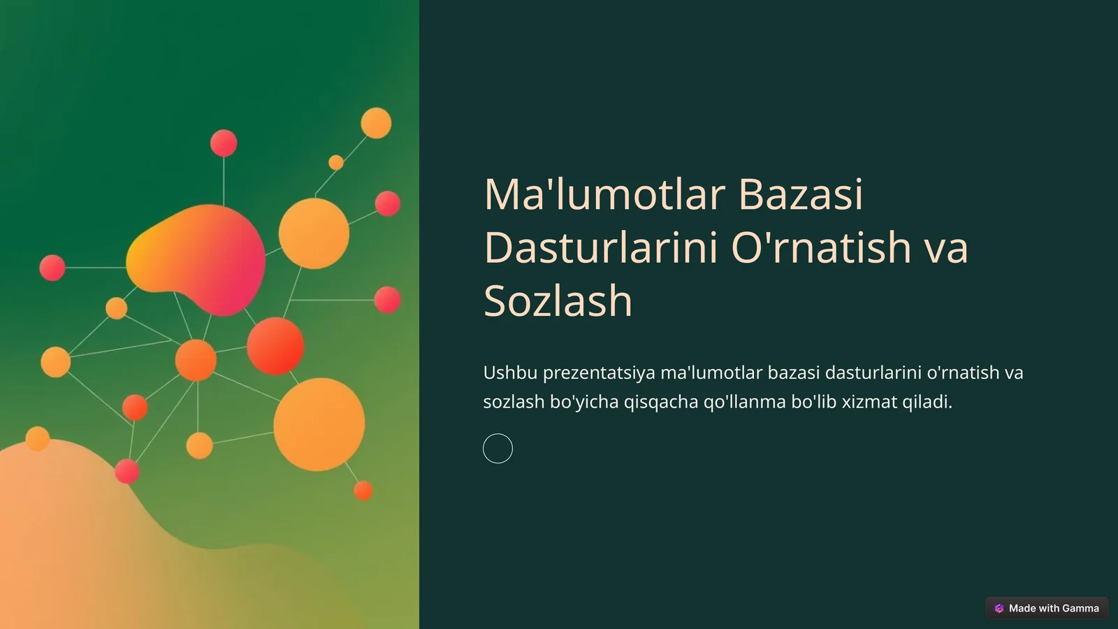 Ma'lumotlar Bazasi Dasturlarini O'rnatish va Sozlash