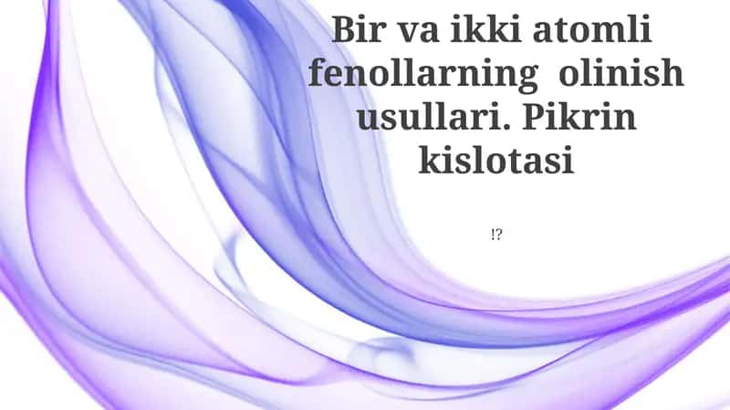 Pikrin kislotasi!?
