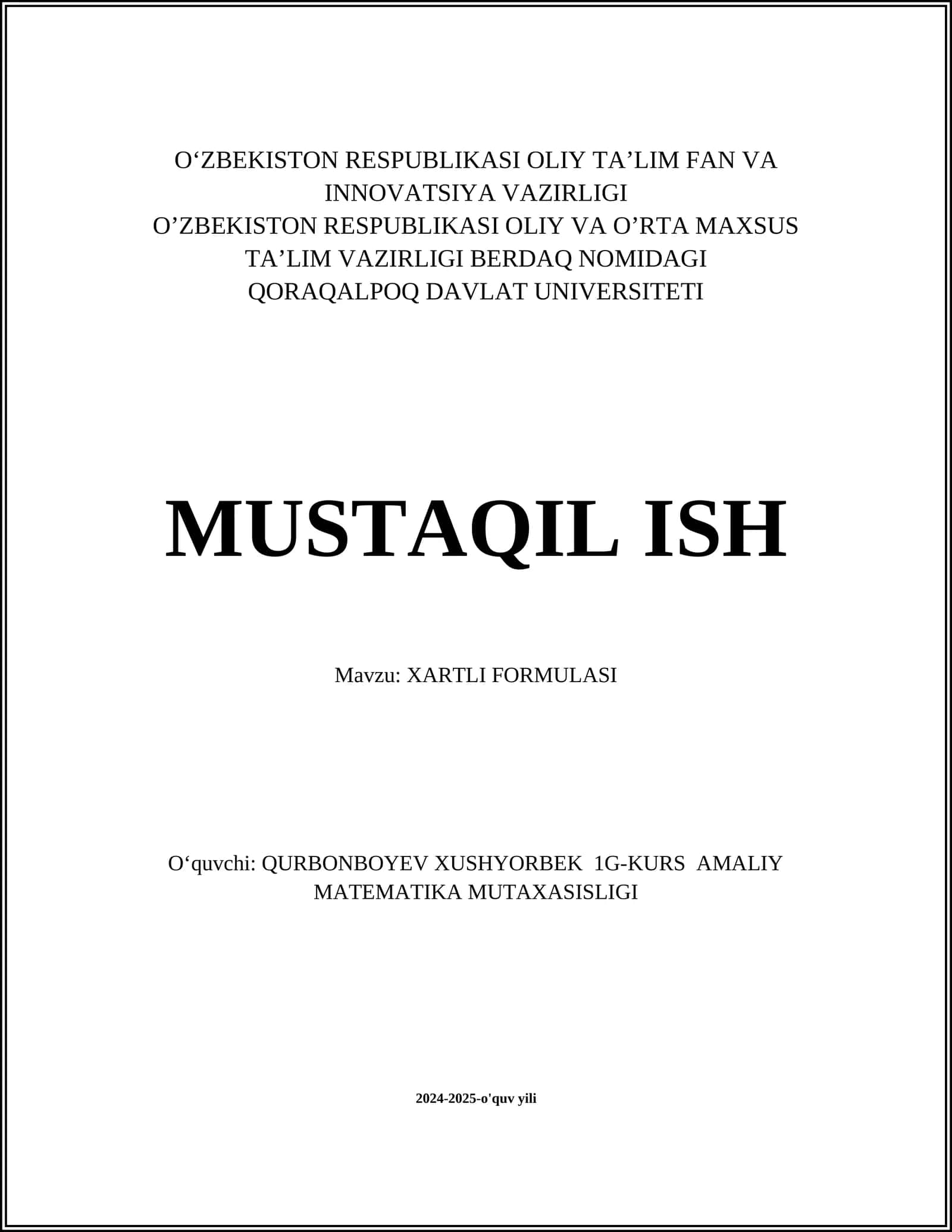 XARTLI FORMULASI