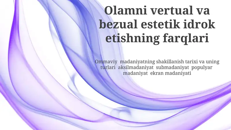 Virtual Vaqt va Makonning Idrok Etilishi