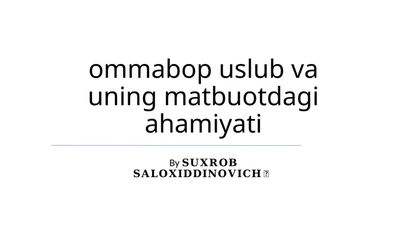 Ommabop Uslub