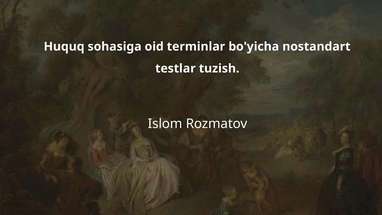 Huquq sohasiga oid terminlar bo'yicha nostandart testlar tuzish