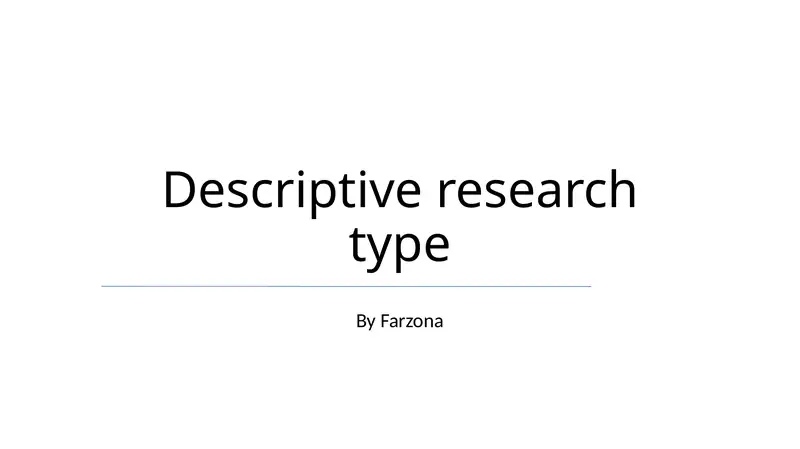 Descriptive research type