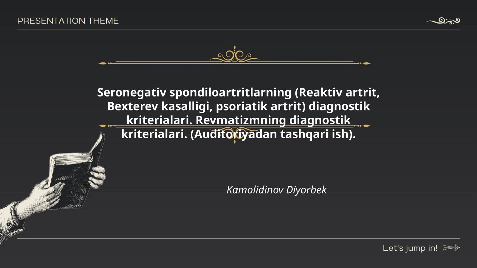 Seronegativ spondiloartritlarning (Reaktiv artrit, Bexterev kasalligi, psoriatik artrit) diagnostik kriterialari. Revmatizmning diagnostik kriterialari