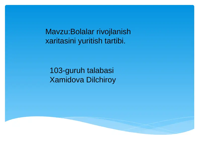 Bolalar rivojlanish xaritasi