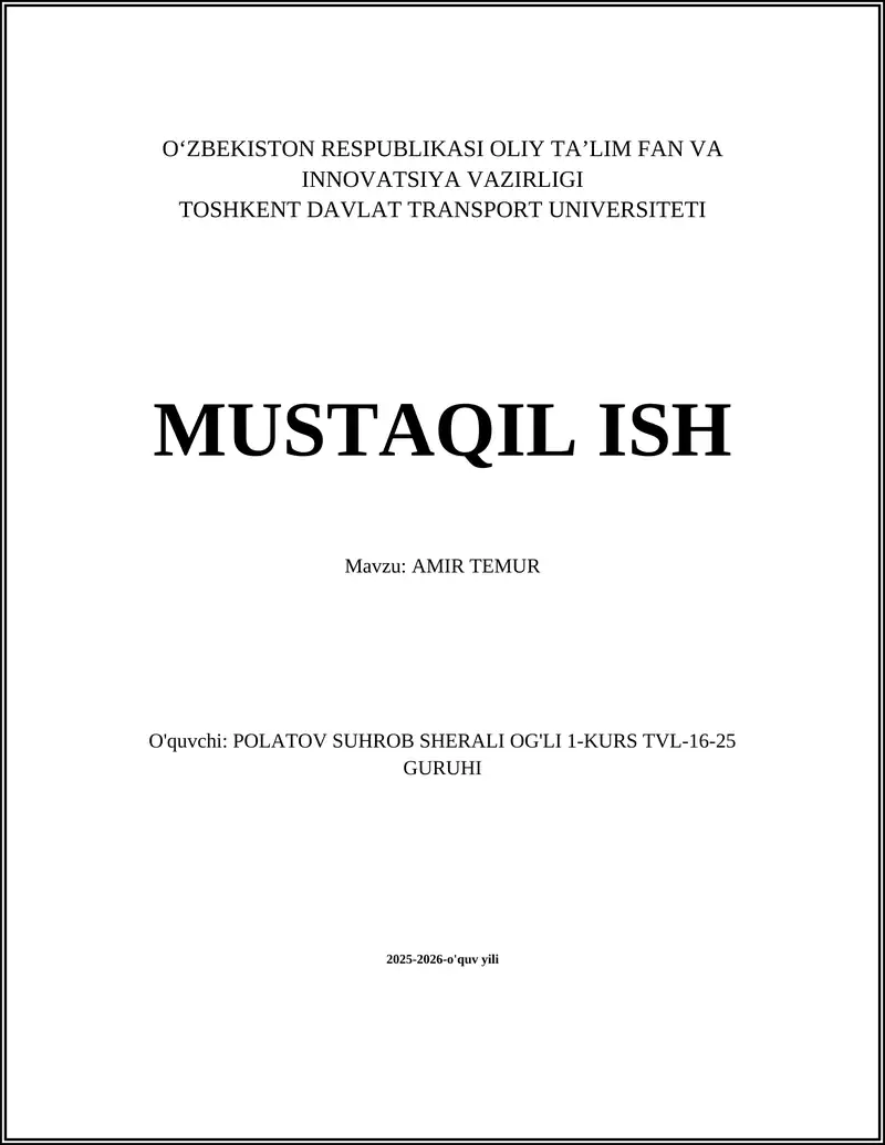 AMIR TEMUR