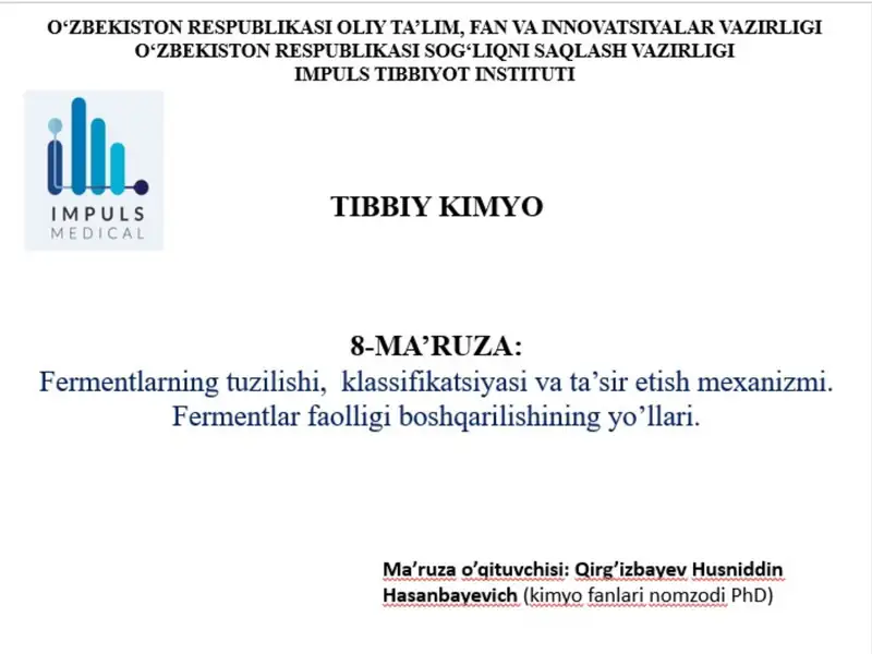 8-maruza Fermentlar 1 - PowerPoint