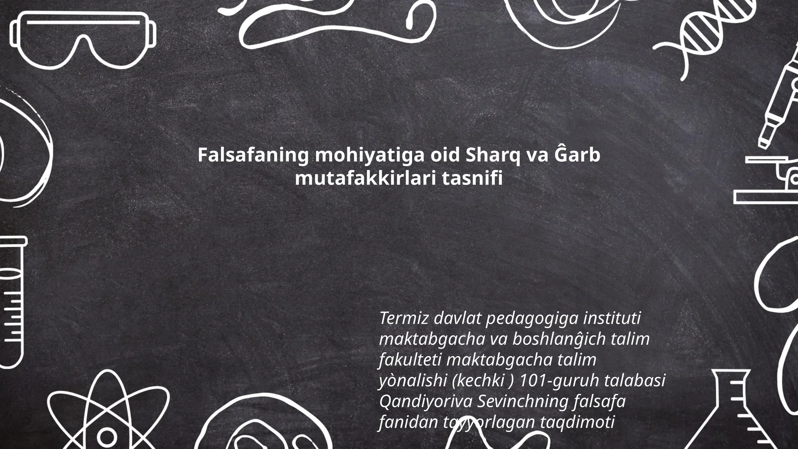 Falsafaning mohiyatiga oid Sharq va Ĝarb mutafakkirlari tasnifi