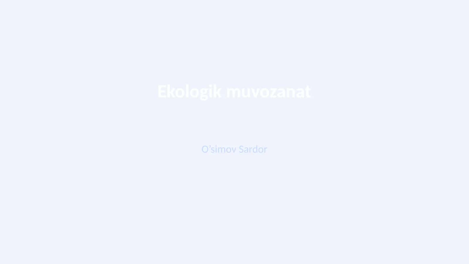 Ekologik muvozanat
