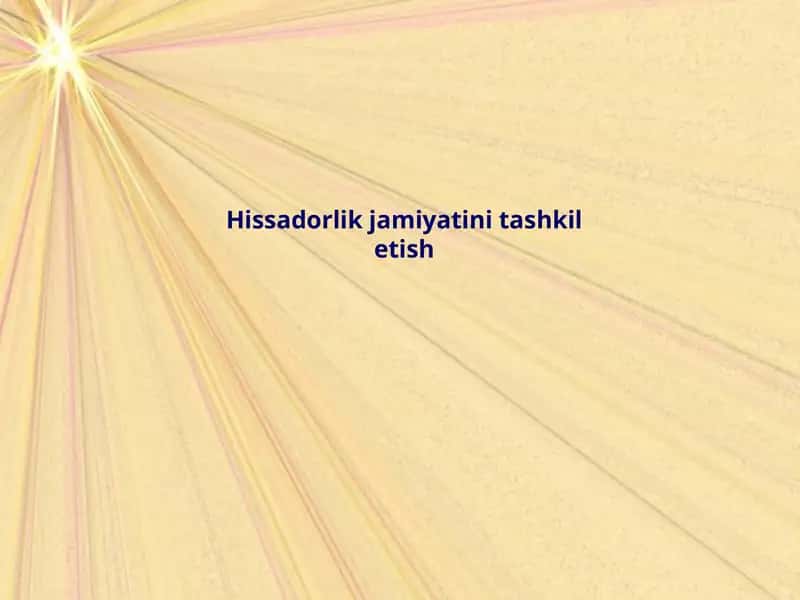 Hissadorlik jamiyatini tashkiletish