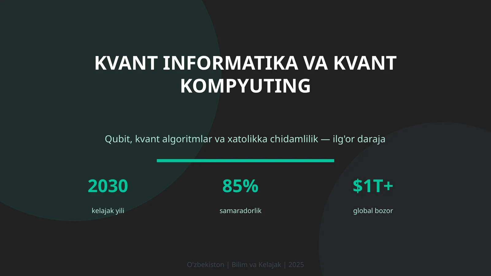 KVANT INFORMATIKA VA KVANT KOMPYUTING
