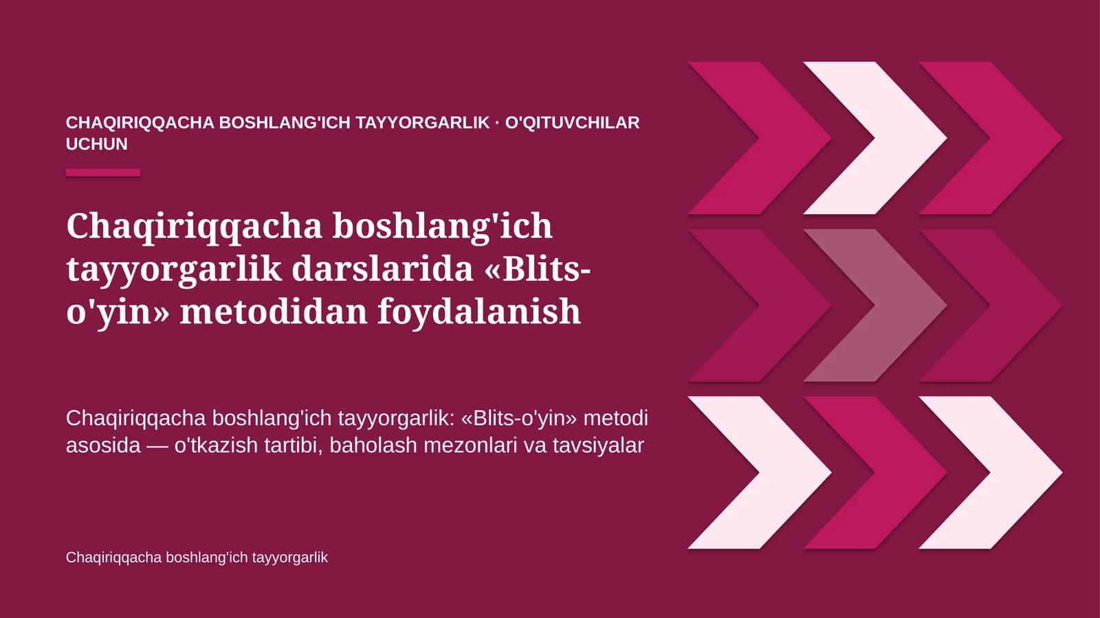 chaqiriqqacha boshlang'ich tayyorgarlik darslarida blits o'yin metodidan foydalanish 5633