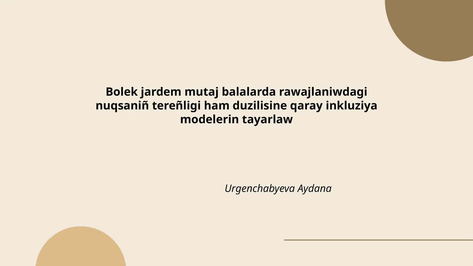 Inkluzyiv Ta'lim Modeli
