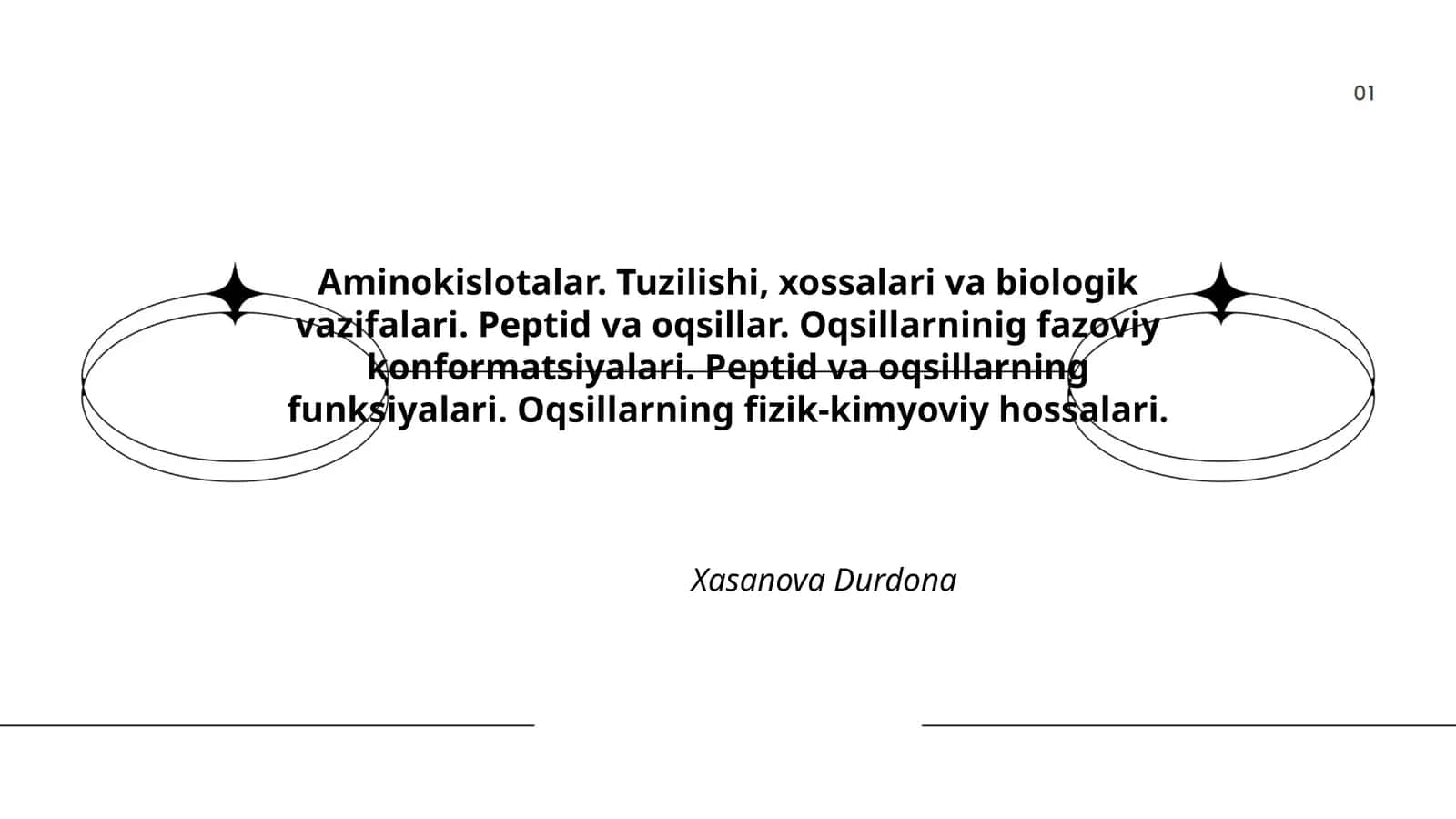 Aminokislotalar. Tuzilishi, xossalari va biologik vazifalari