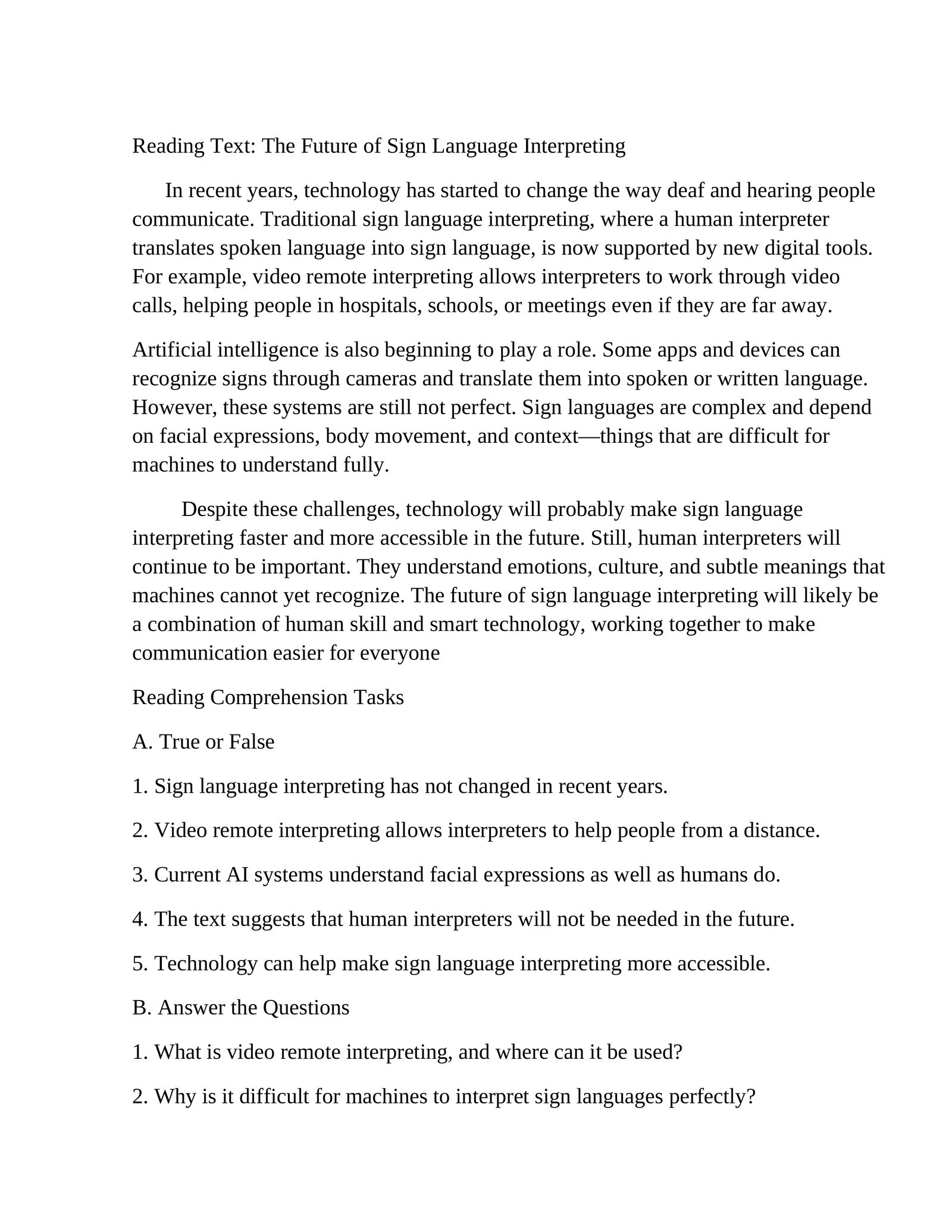 The Future of Sign Language Interpreting