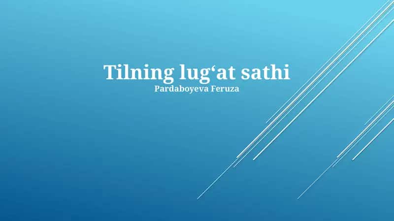 Tilning lug‘at sathi