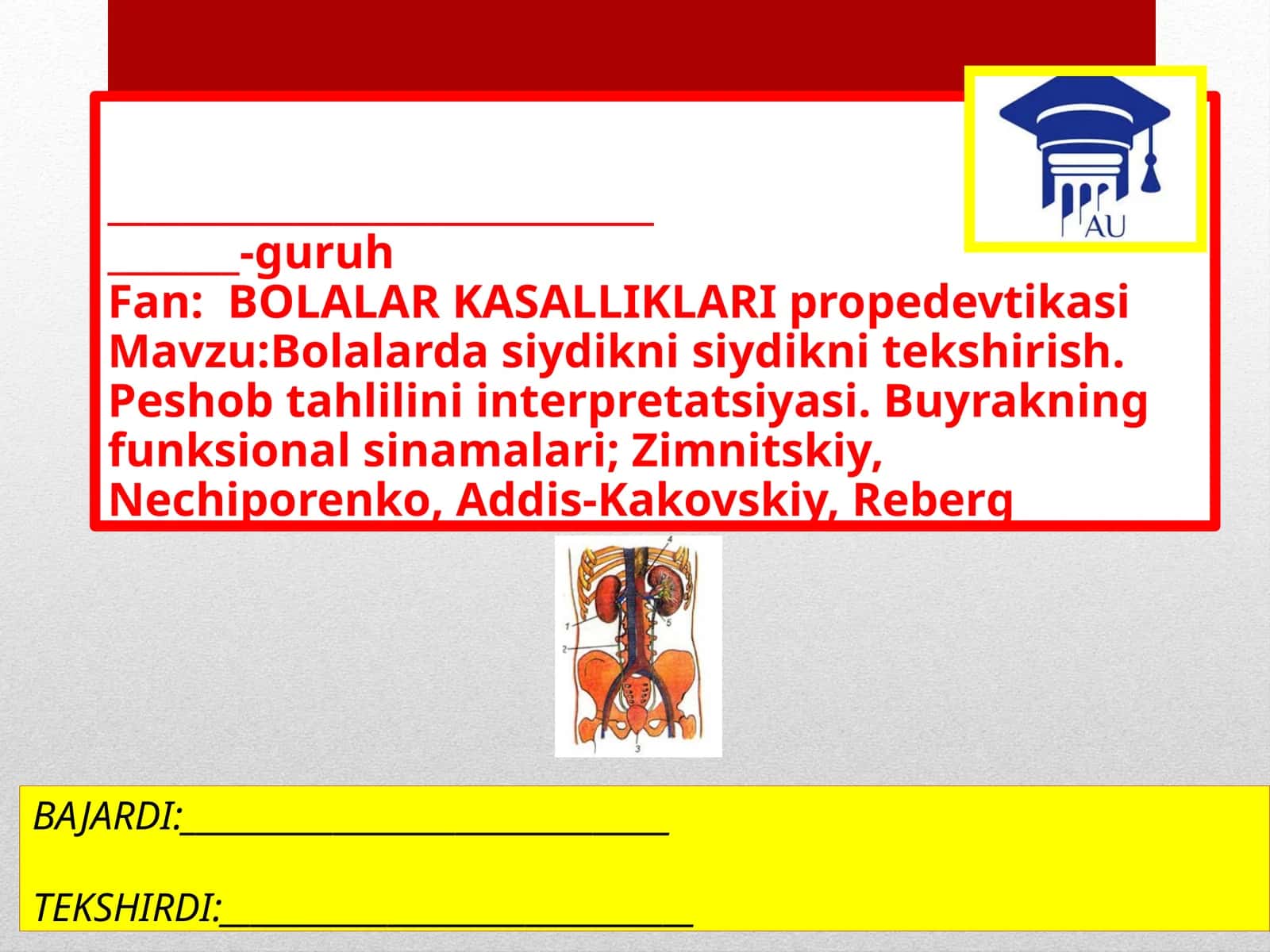 BOLALAR KASALLIKLARI propedevtikasi