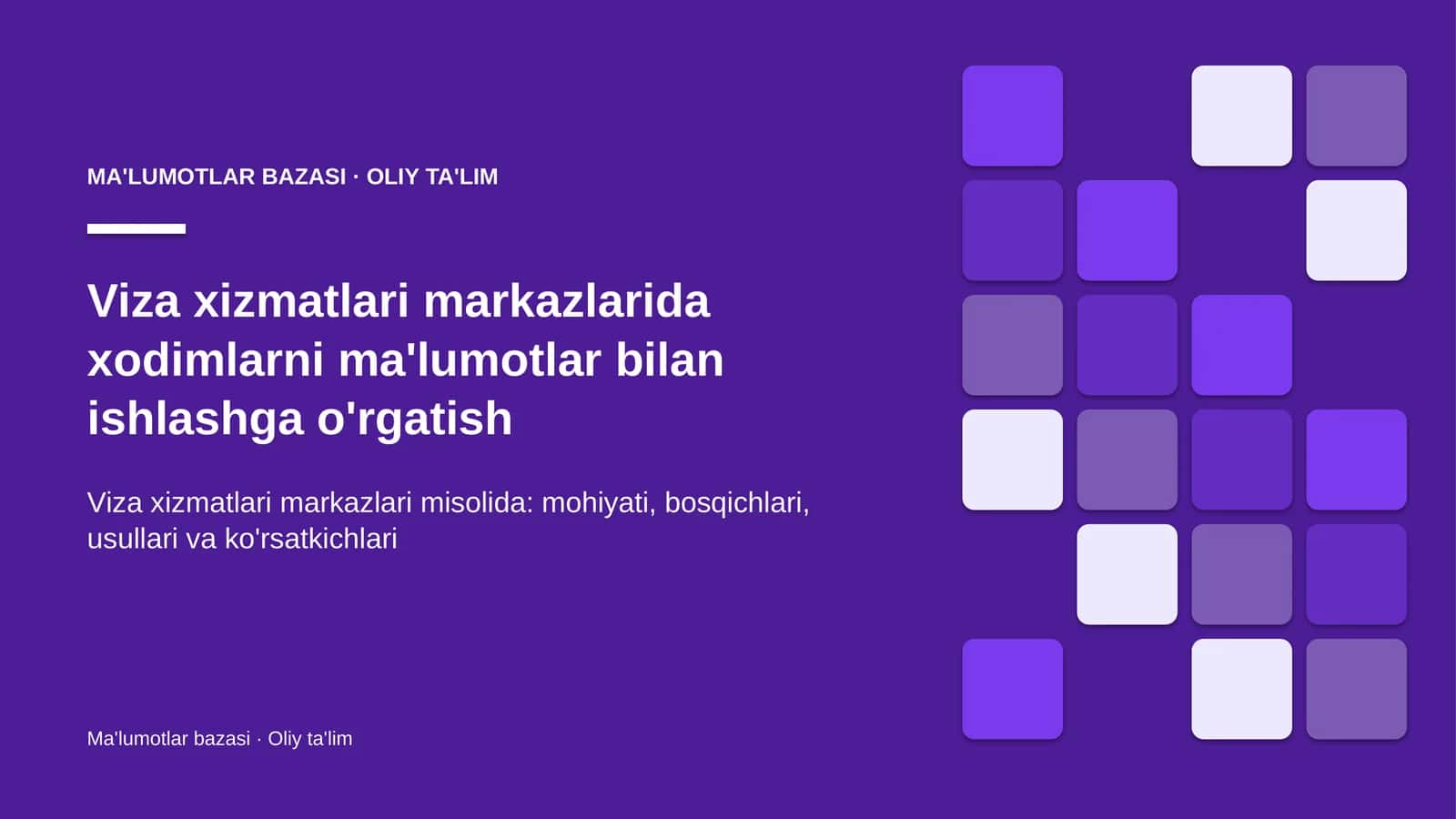 viza xizmatlari markazlarida xodimlarni ma'lumotlar bilan ishlashga o'rgatish 8791