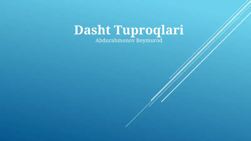 Dasht Tuproqlari