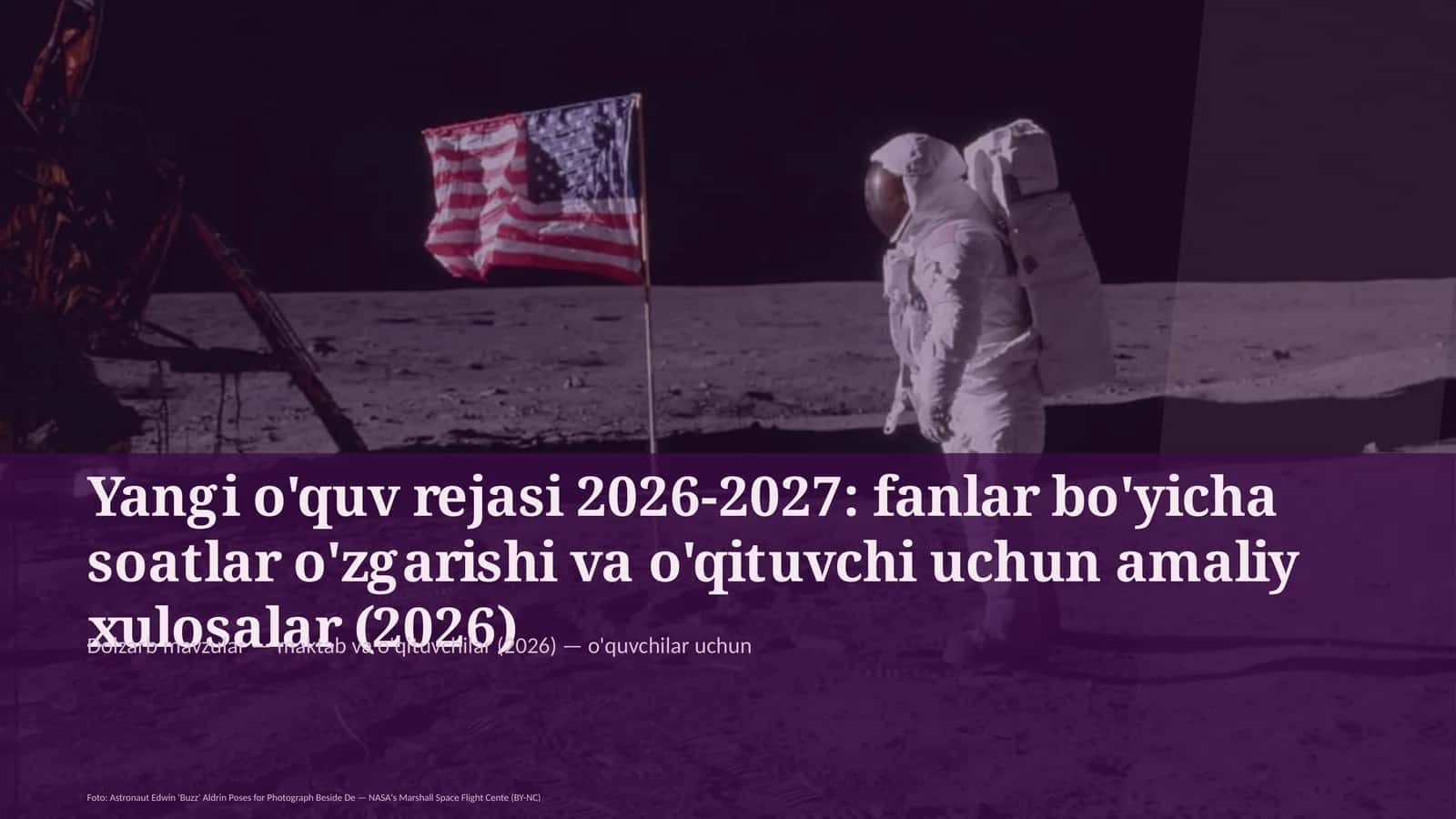 Yangi o'quv rejasi 2026-2027
