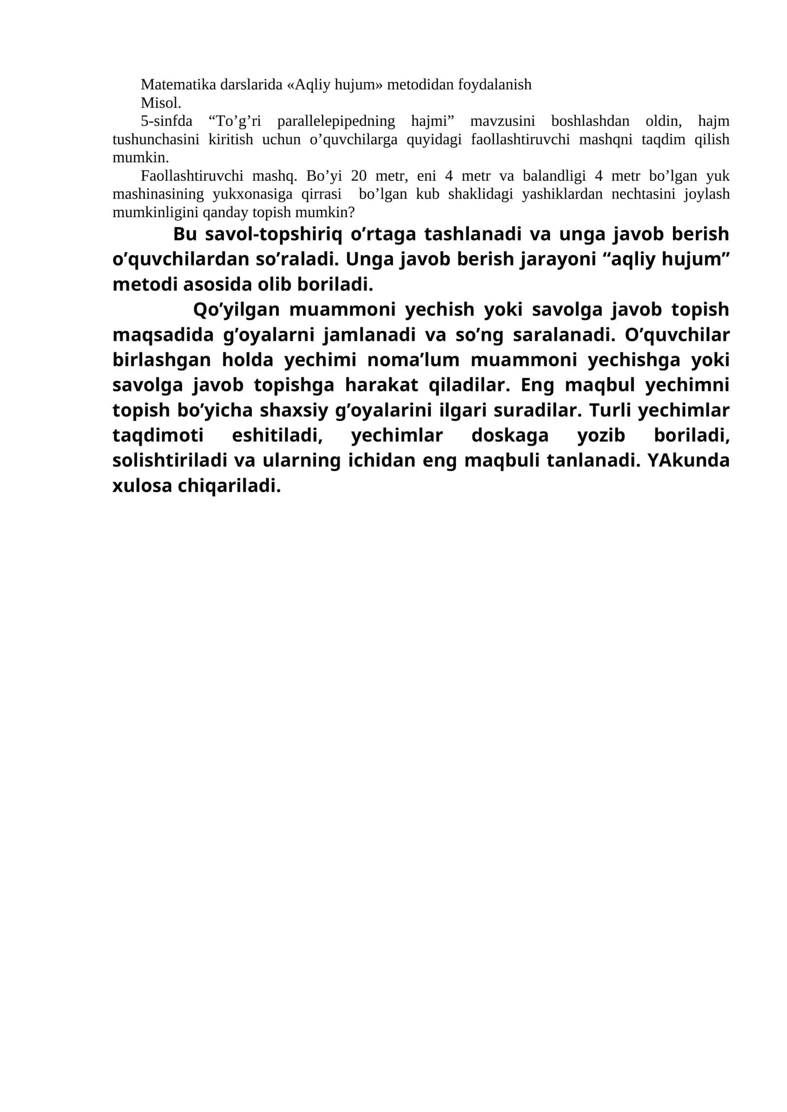 Aqliy hujum metodidan foydalanish