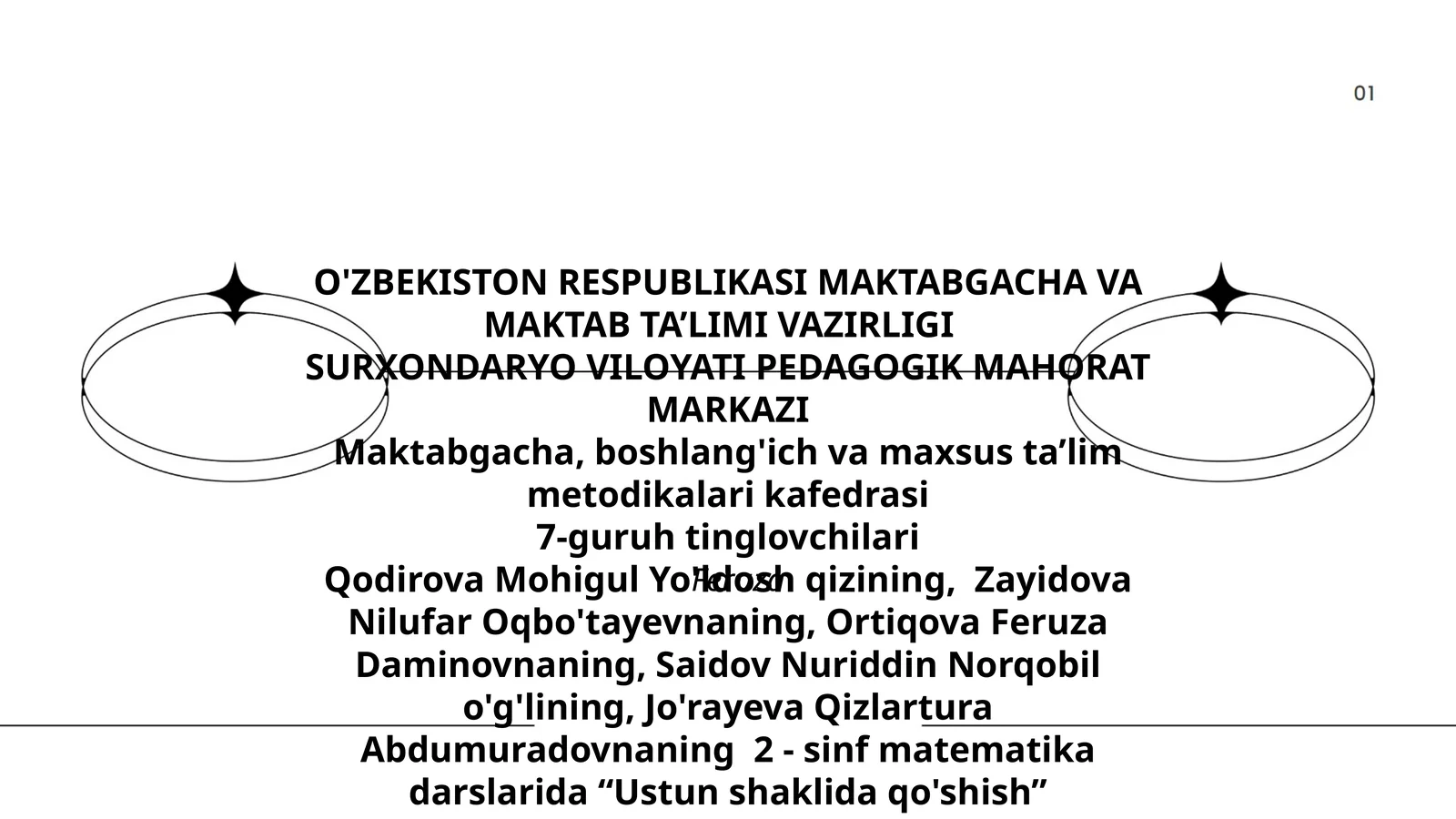 Ustun shaklida qo'shish