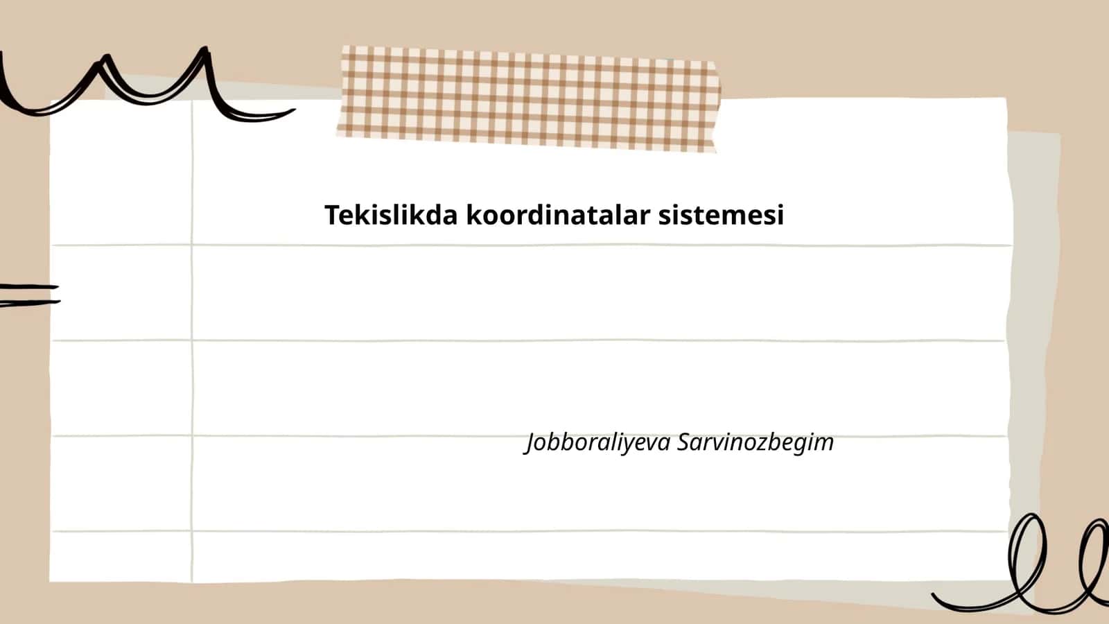 Dekart koordinatalar sistemasining asoslari
