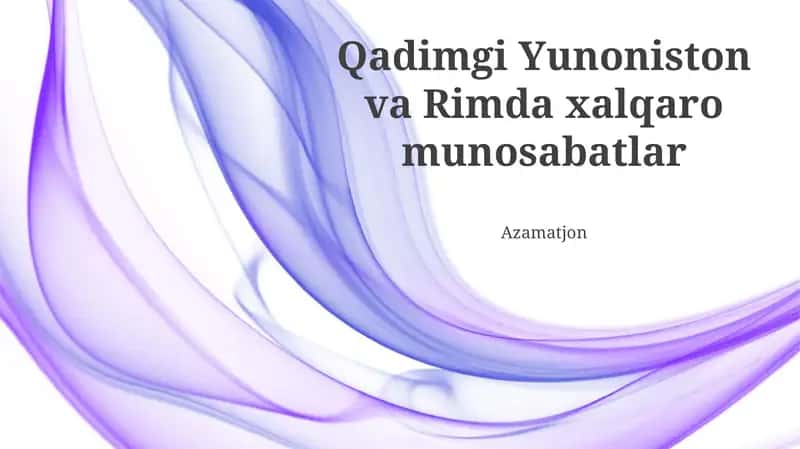 Qadimgi Yunoniston va Rimda xalqaro munosabatlar