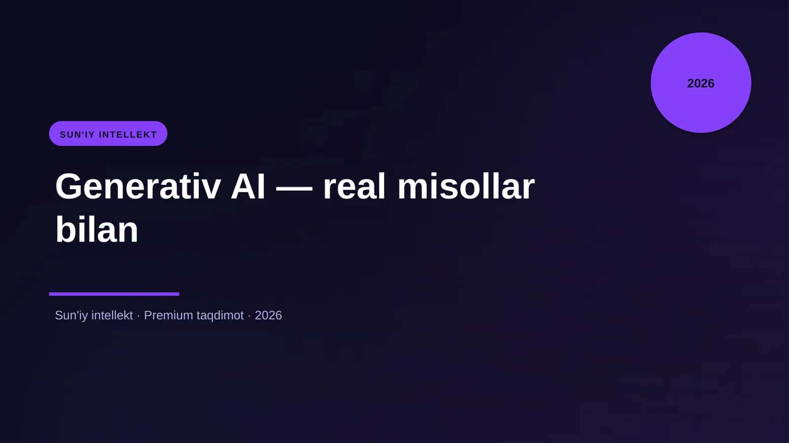 Generativ AI — real misollar bilan