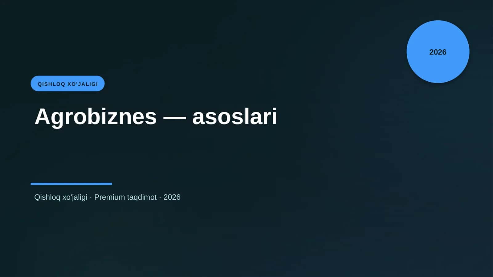 Agrobiznes - asoslari