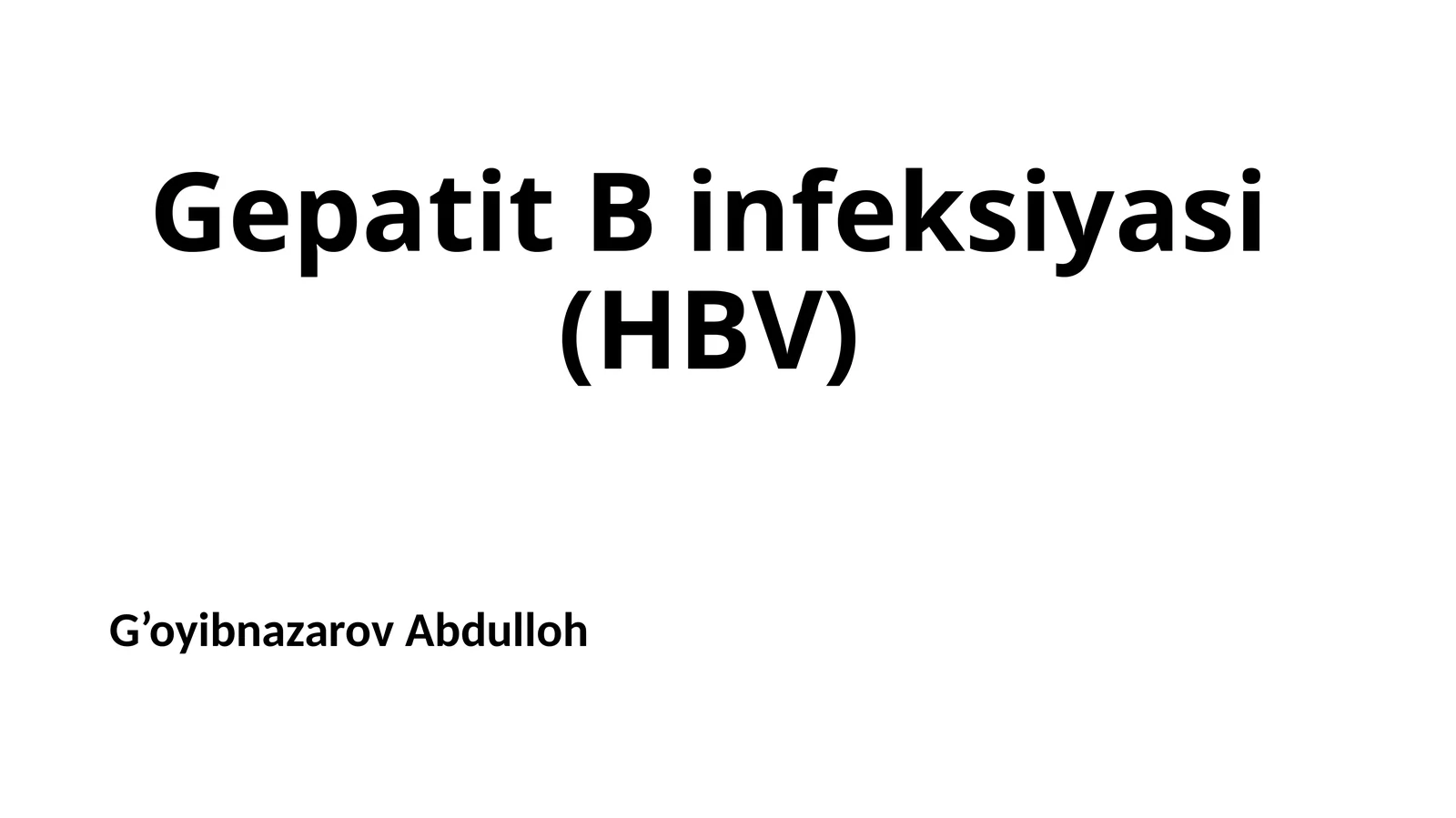 Gepatit B infeksiyasi(HBV)