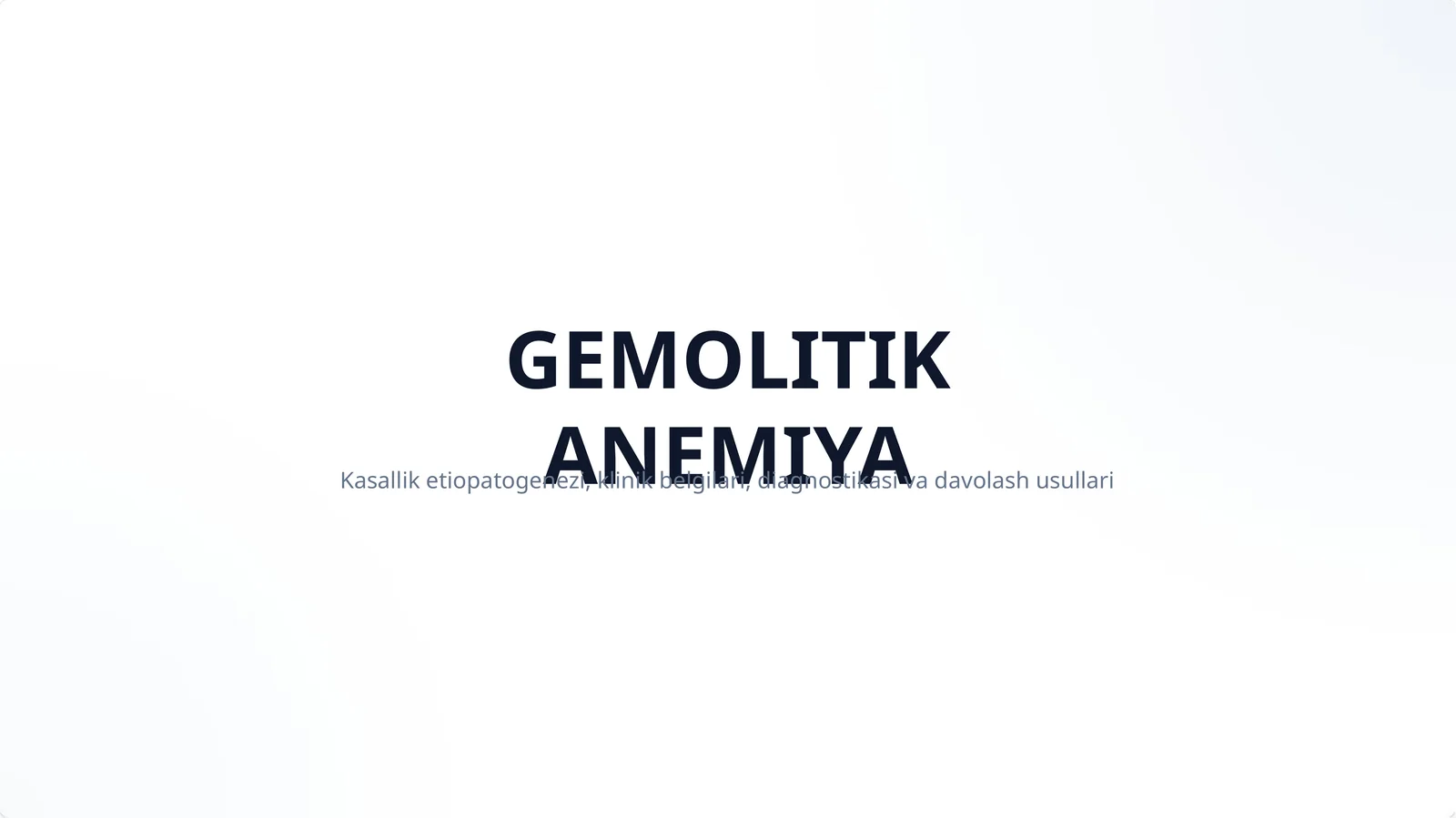 Gemolitik anemiya