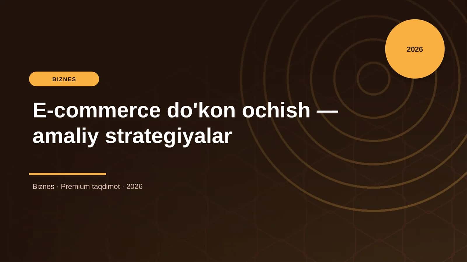 E-commerce do'kon ochish — amaliy strategiyalar