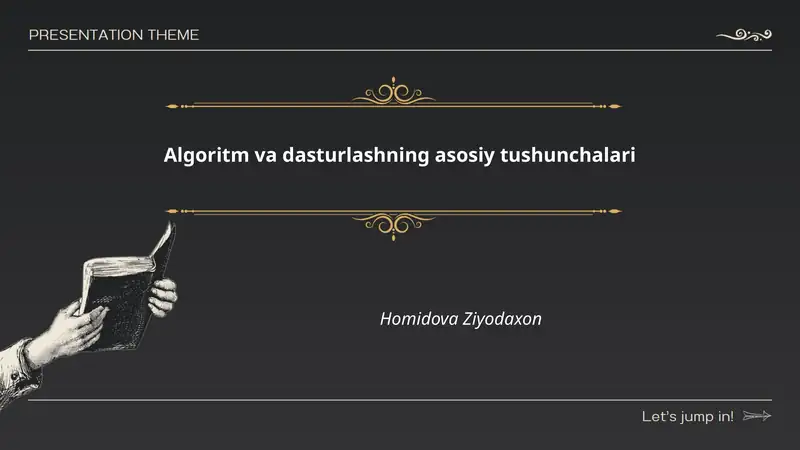 Algoritm va dasturlashning asosiy tushunchalari