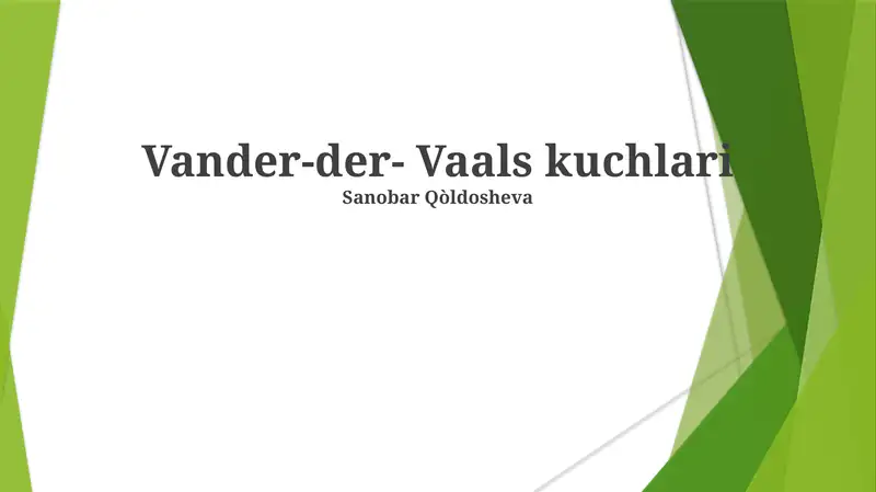 Van der Vaals kuchlari