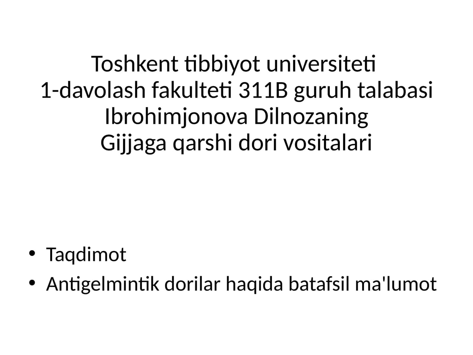 Gijja qarshi dori vositalari