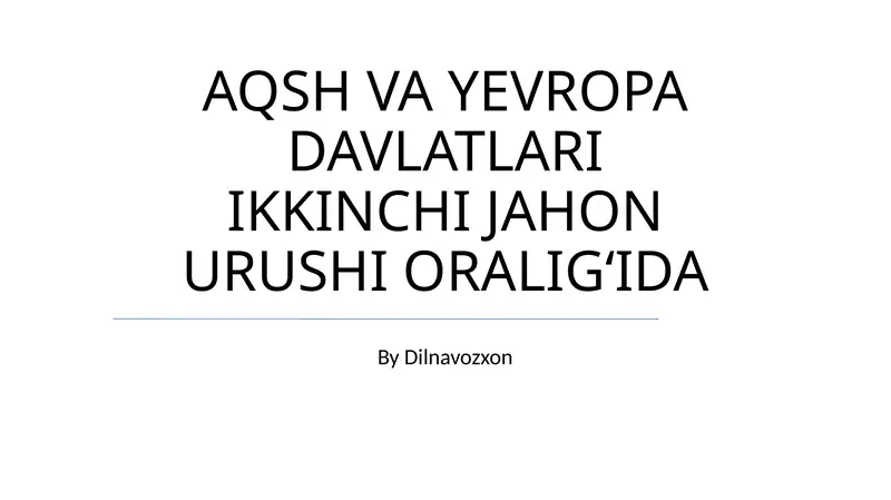 Ikkinchi Jahon Urushi Oraligʻida