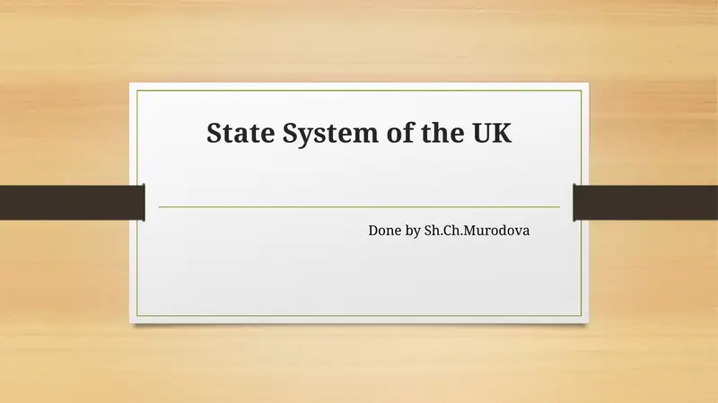 State System of the UK