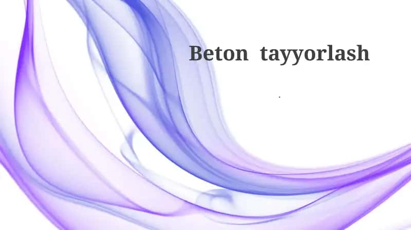 Beton tayyorlash