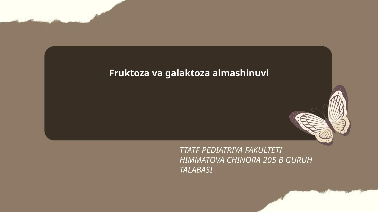 Fruktoza va galaktoza almashinuvi