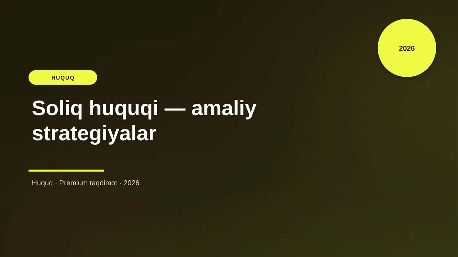 Soliq huquqi — amaliy strategiyalar
