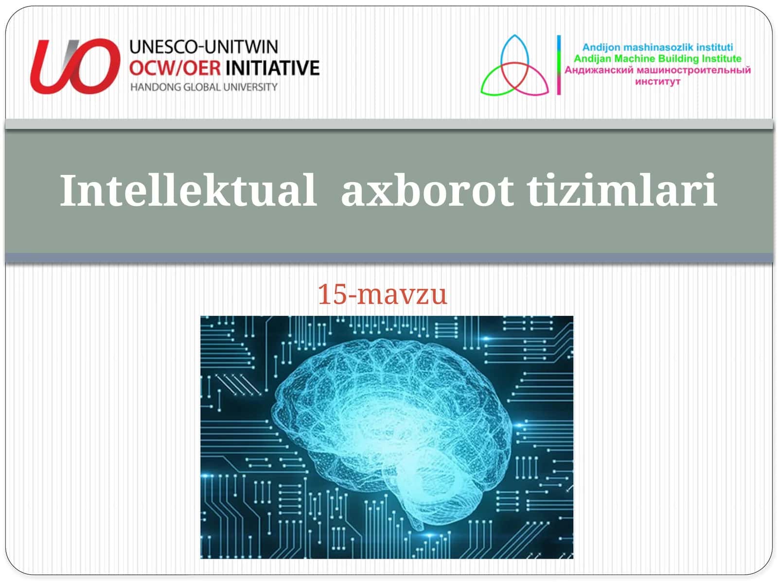 Teknika sohasida intellektual axborot tizimlari