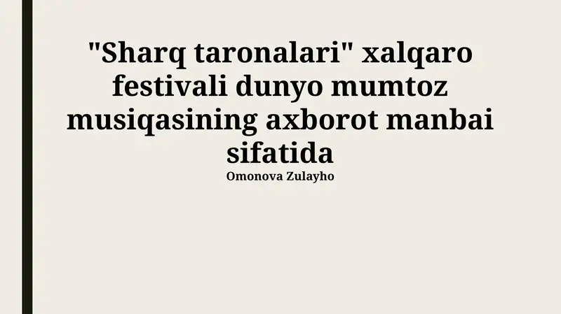 Sharq taronalari xalqaro festivali