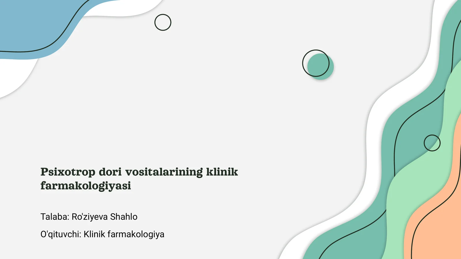 Psixotrop dori vositalarining klinik farmakologiyasi