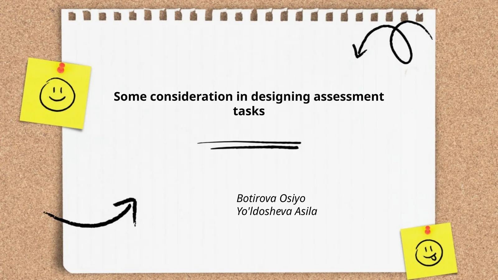 Some consideration in designing assessment tasks